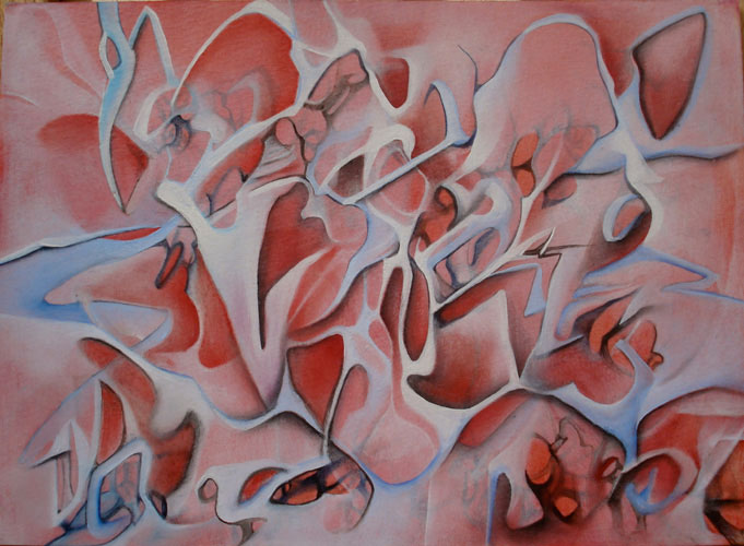 Megan Olson - Crimson Passage, 2009-2011, Oil on paper 4 x 6 inches