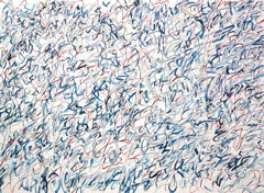 MEGAN OLSON - LEGIBLE FICTION, 2011, gouache on paper, 22 x 30 inches